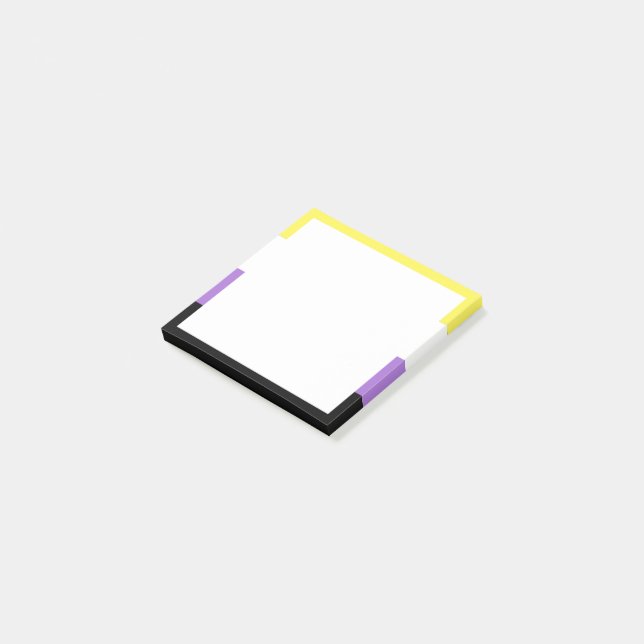 Flag für nichtbinäre Pride Post-it Klebezettel (angewinkelt)
