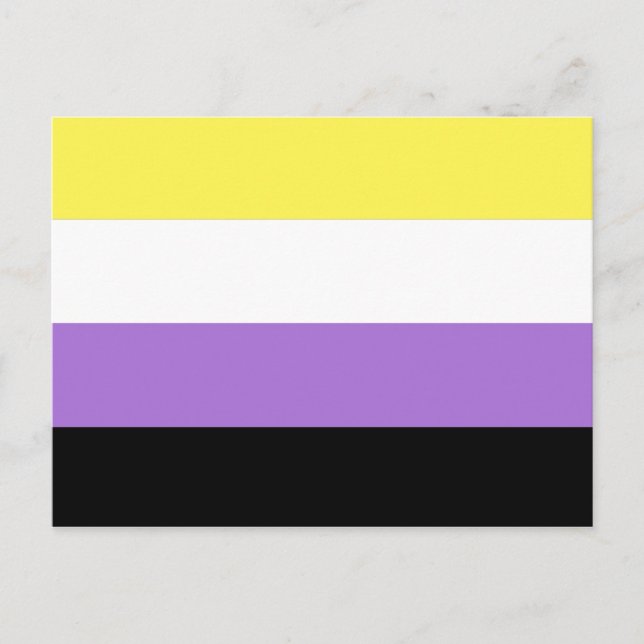Flag für nichtbinäre Pride Postkarte (Vorderseite)
