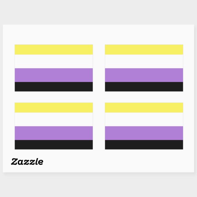 Flag für nichtbinäre Pride Rechteckiger Aufkleber (Blatt)