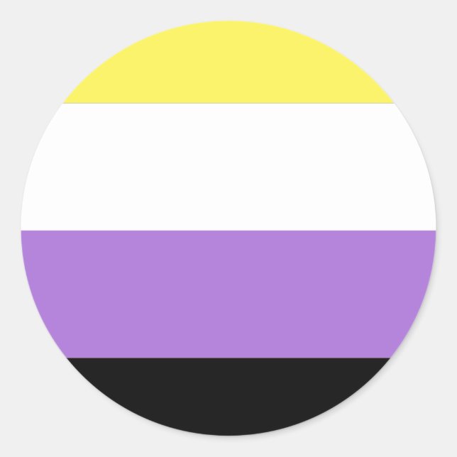 Flag für nichtbinäre Pride Runder Aufkleber (Vorderseite)