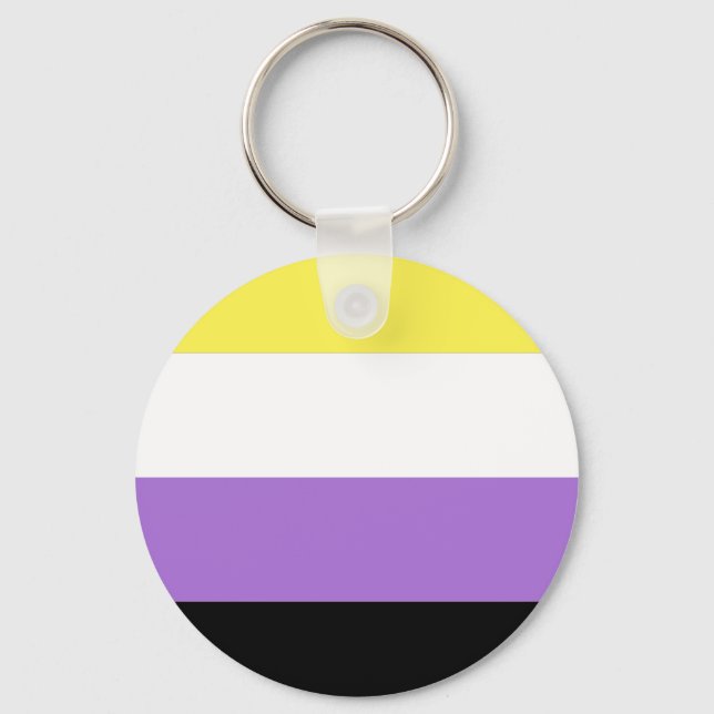 Flag für nichtbinäre Pride Schlüsselanhänger (Vorderseite)