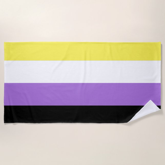 Flag für nichtbinäre Pride Strandtuch (Vorderseite)