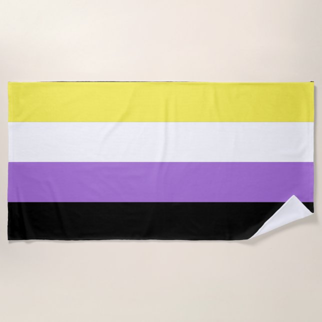 Flag für nichtbinäre Pride Strandtuch (Vorderseite)