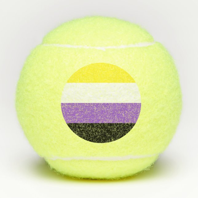 Flag für nichtbinäre Pride Tennisbälle (Vorderseite)