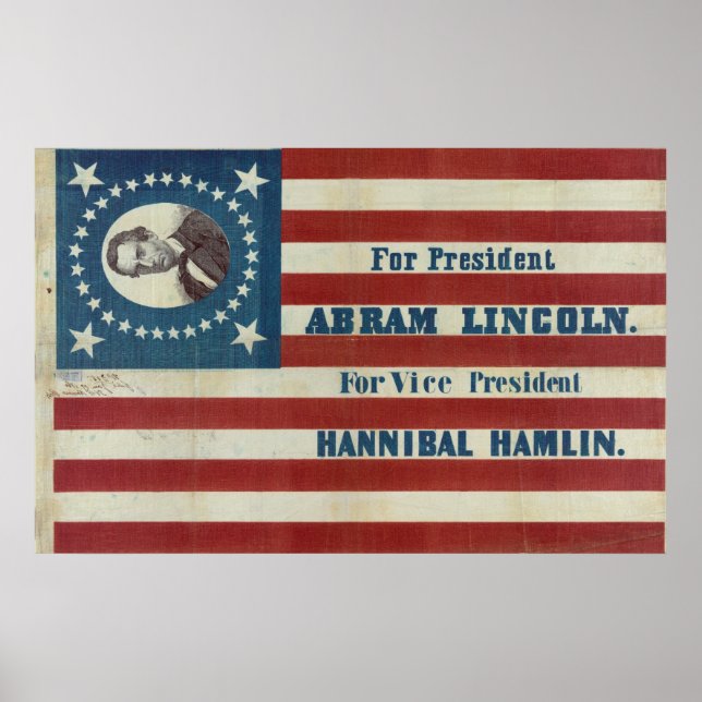 Flag für Präsident Abram Lincoln Poster (Vorne)