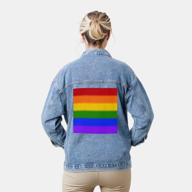 Flag für Regenbogen-Gay Pride Jeansjacke (Modell)