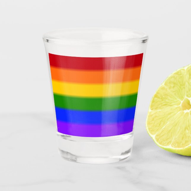Flag für Regenbogen-Gay Pride Schnapsglas (Vorderseite)