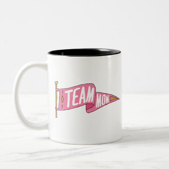 Flag für Team Mama Mommy Squad Mama Mama Zweifarbige Tasse (Links)