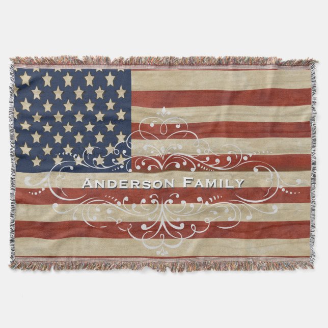 Flag für Vintage USA Decke (Vorderseite)