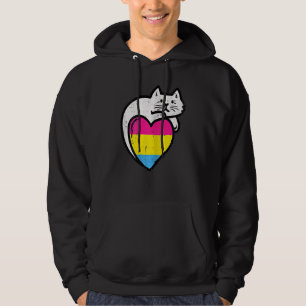 Flag für weibliche Pansexual Heart Cat Pocket Pan  Hoodie