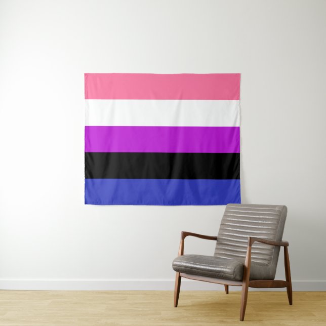 Flag Genderfluid 50 x 60 Wandteppich (Beispiel (Horizontal))