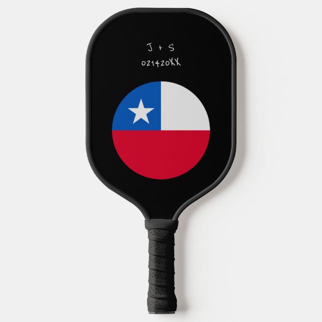 Flag-Geschenk für personalisierte Chile Pickleball Schläger (Vorderseite)