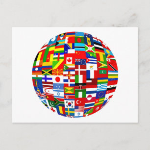 Flag Globe Postkarte