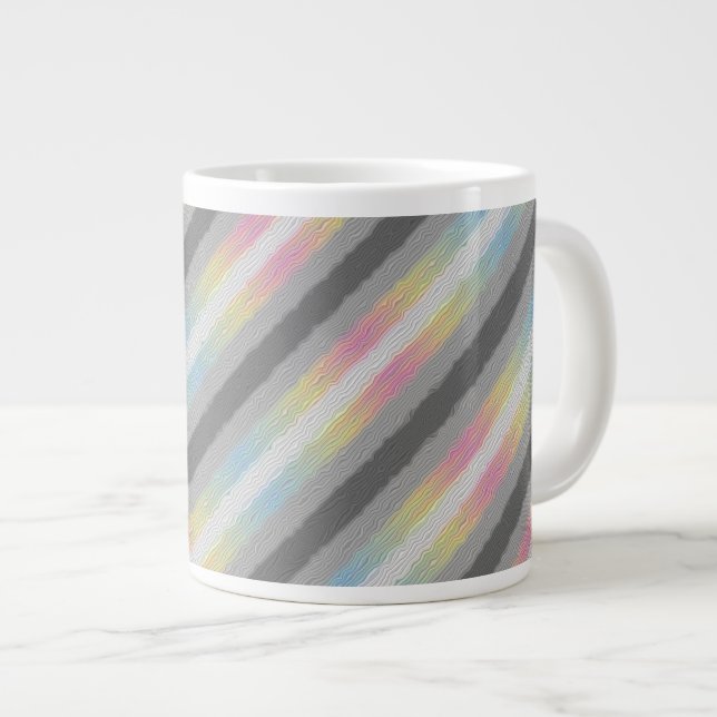 Flag Groovy Boho Trippy Abstrakt Demifluid Pride Jumbo-Tasse (Vorderseite Rechts)