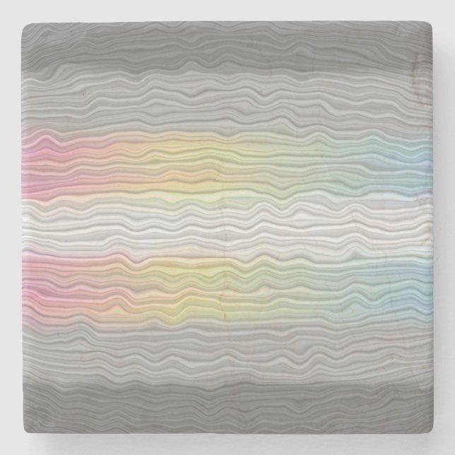 Flag Groovy Boho Trippy Abstrakt Demifluid Pride Steinuntersetzer (Vorderseite)