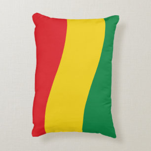 Flag Grün, Gold (Gelb) und Rot Dekokissen