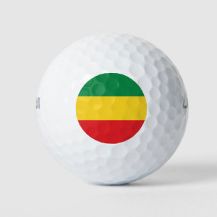 Flag Grün, Gold (Gelb) und Rot Golfball