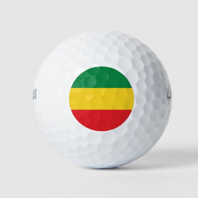 Flag Grün, Gold (Gelb) und Rot Golfball (Vorderseite)