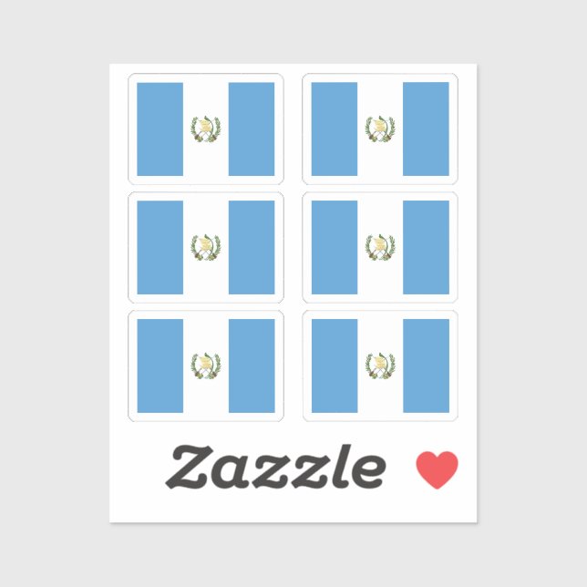 Flag Guatemala Sammlung Packung mit 6 Stück Aufkleber (Blatt)