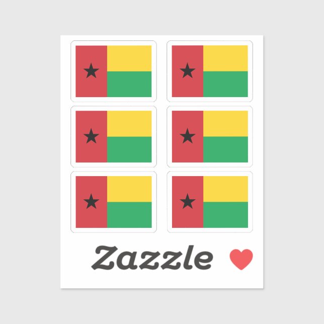 Flag Guinea-Bissau-Sammelpackung mit 6 Stück Aufkleber (Blatt)