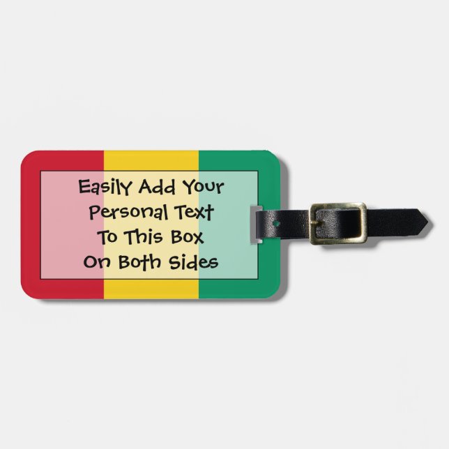 Flag Guinea Easy ID Personal Gepäckanhänger (Vorderseite horizontal)