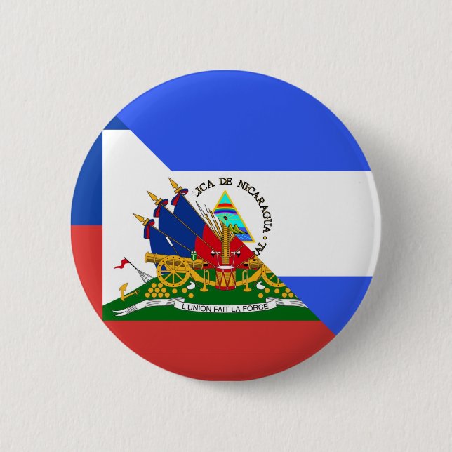 Flag Haiti Nicaragua | Half haitianisch Nicaraguan Button (Vorderseite)