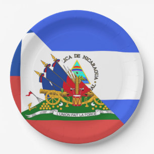 Flag Haiti Nicaragua Half haitianisch Nicaraguan Pappteller