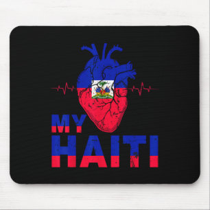 Flag Haitianischer Tag Vintage Liebe Herz Haiti Er Mousepad