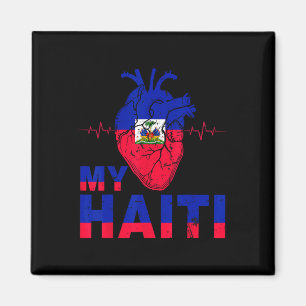 Flag Haitianischer Tag Vintage Liebe Herzstück Hai Magnet