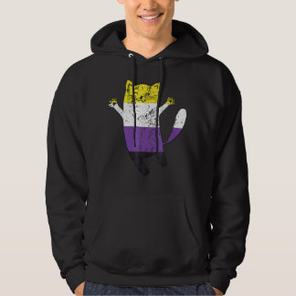 Flag-Happy Cat Non Binary Prilag Cat Hoodie