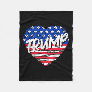 Flag Heart Liebe Trump Fleecedecke