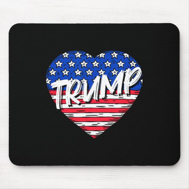 Flag Heart Liebe Trump Mousepad (Vorne)