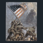 Flag-Heben auf dem Suribachi-Berg, Iwo Jima, 1945 Puzzle<br><div class="desc">Flag-Heben auf dem Suribachi-Berg, Iwo Jima, 1945 Flag-Heben auf dem Suribachi-Berg, Iwo Jima, 23. Feb. 1945", Gemalt von einem Associated Press-Foto von Joe Rosenthal. Künstler - Howard Chandler Christy berühmte Gemälde im öffentlichen Bereich , Public-Domain-Kunst , amerikanische Fahne , vereinte Staaten Fahne , US Flagge , Bilder von amerikanischer Flagge...</div>