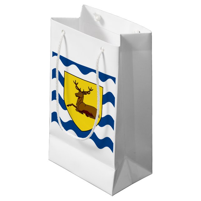 Flag Hertfordshire Small Gift Bag Kleine Geschenktüte (Vorderseite Schrägansicht)