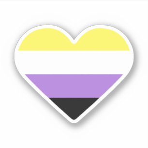 Flag-Herz für nichtbinäre Pride Aufkleber