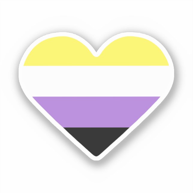 Flag-Herz für nichtbinäre Pride Aufkleber (Vorderseite)