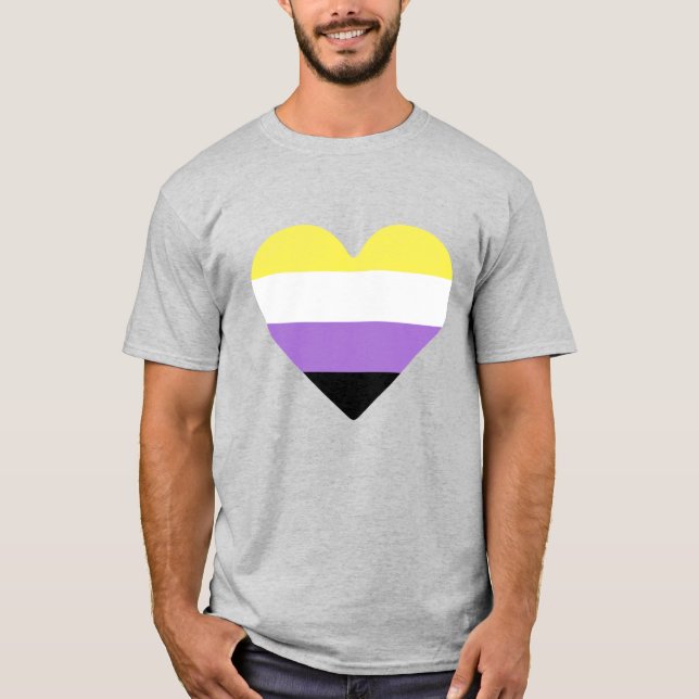 Flag-Herz für nichtbinäre Pride T-Shirt (Vorderseite)