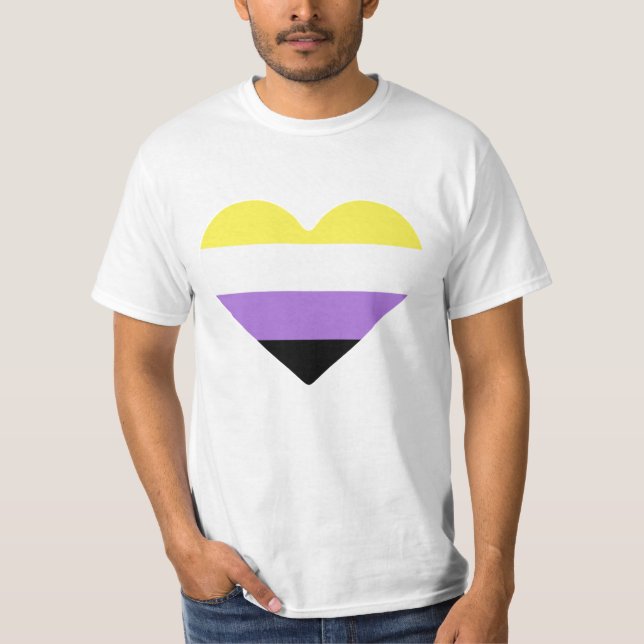 Flag-Herz für nichtbinäre Pride T-Shirt (Vorderseite)