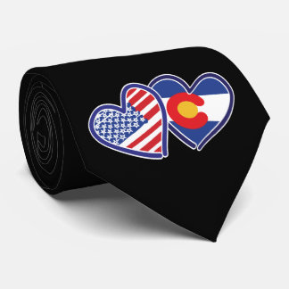 Flag-Herzen der USA und Colorado Krawatte