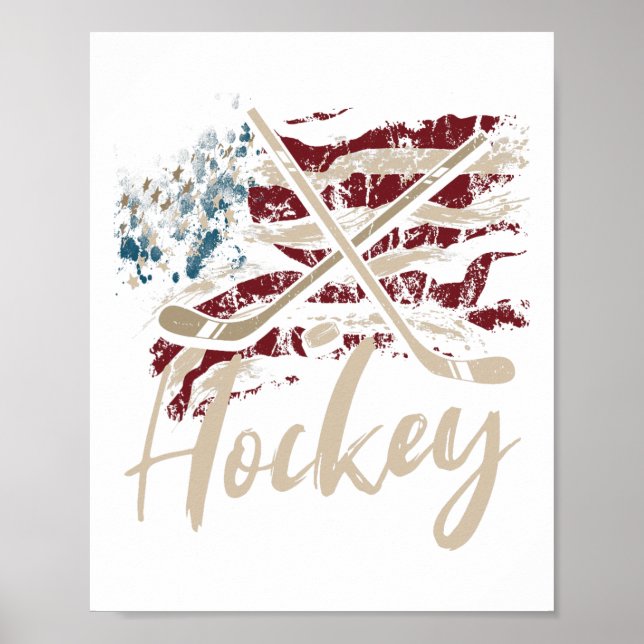 Flag Hockey Th. Juli Patriotische Sportlover Poster (Vorne)