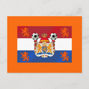 Flag Holland Netherlands Soccer Artwork Postkarte