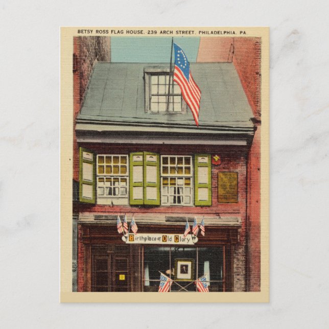 Flag House, Arch Street, Philadelphia, P.A. Postkarte (Vorderseite)