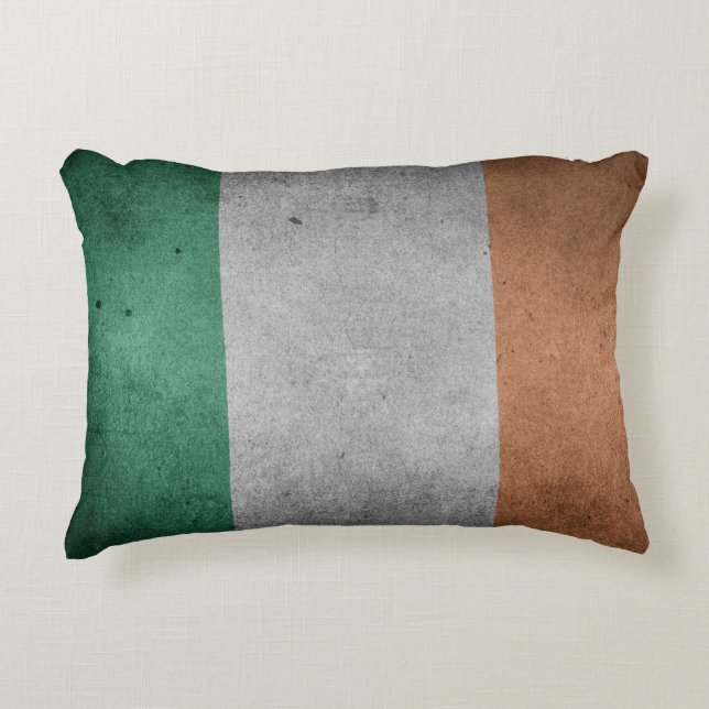 Flag Ireland Grunge Style Zierkissen (Vorderseite)