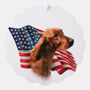 Flag Irish Setter Ornament Karte