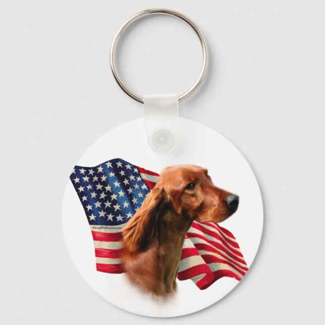 Flag Irish Setter Schlüsselanhänger (Vorderseite)
