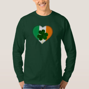 Flag Irland Herz mit Kleeblatt St. Patrick T-Shirt