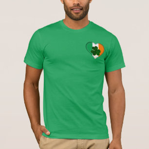 Flag Irland Herz mit Kleeblatt St. Patrick T-Shirt
