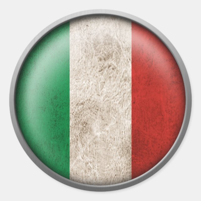 Flag Italy Disk Runder Aufkleber (Vorderseite)