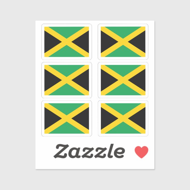Flag Jamaica Collection Pack mit 6 Aufkleber (Blatt)