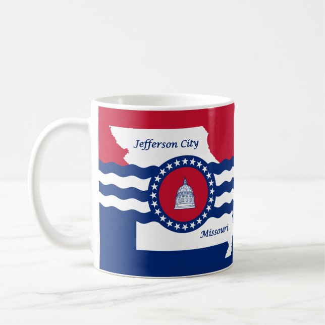 Flag Jefferson City, Missouri Coffee Tasse (Links)